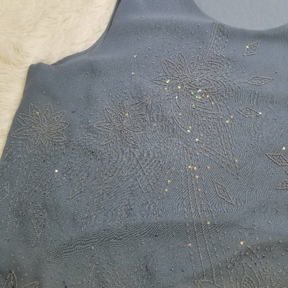 Nina Lee Ladies Blouse with Matching Sheer Jacket 3X Blue Gray - Picture 13 of 14